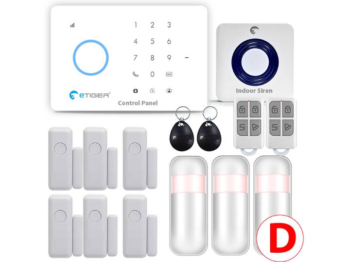 Système de sécurité domestique sans fil GSM Etiger S3B avec carte SIM 433 MHz, système de sécurité anti-intrusion GSM pour la maison