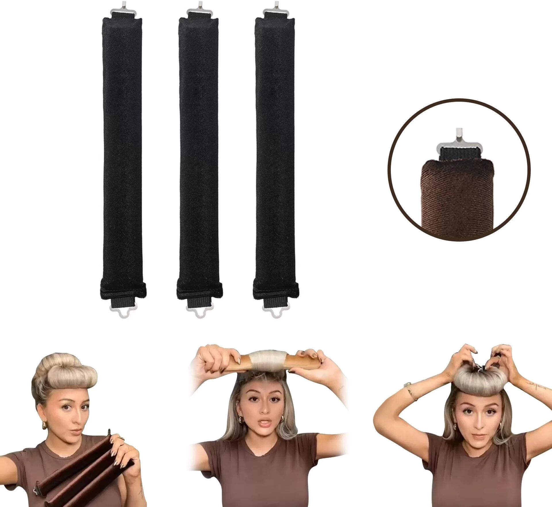 INF Des bigoudis pour boucler les cheveux sans chaleur Le noir