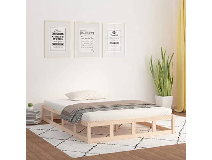 YUOTYRKTEJRSG Massivholz Kiefernholz Modern Stabil Lattenrost 140x200 Braun Massivholzbett 140x200 cm Kiefernholz Bettgestell Stabil Holzbettrahmen Schichtholz Latten Modernes Bett Naturholz