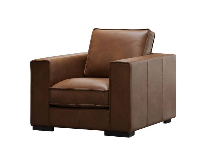 Sessel Locana Braun Echtleder Bulle 100 x 87 x 94cm
