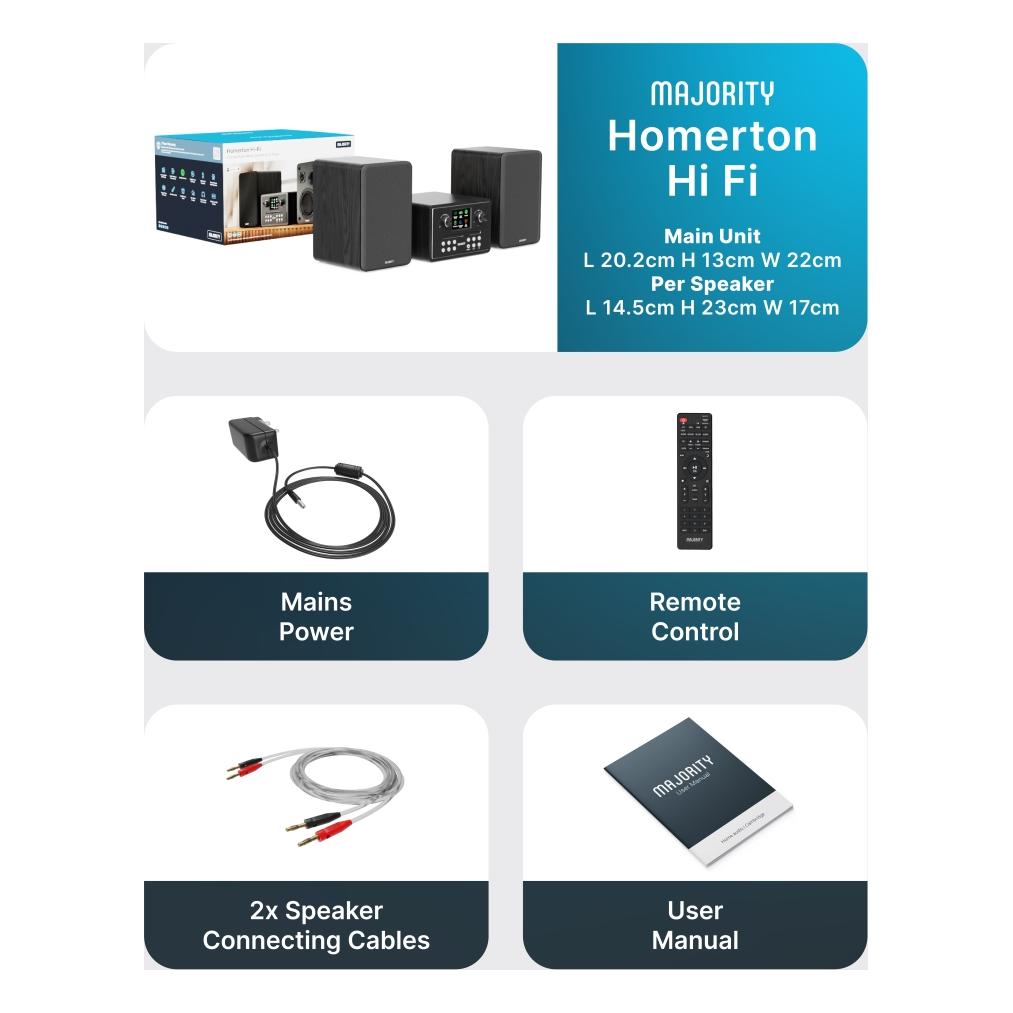 Majority Homerton HiFi Audiosystem (Bluetooth, CD Player) (1000003061)