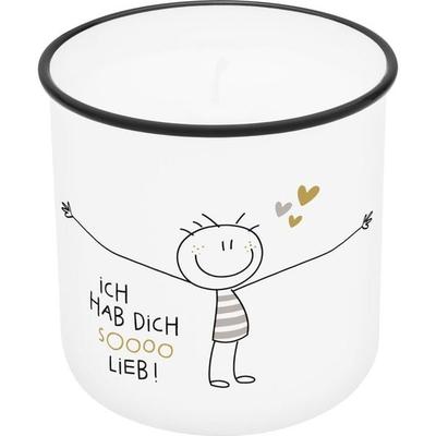 Lieblingskerze in Emailleoptik Motiv 'Hab dich soooo lieb'