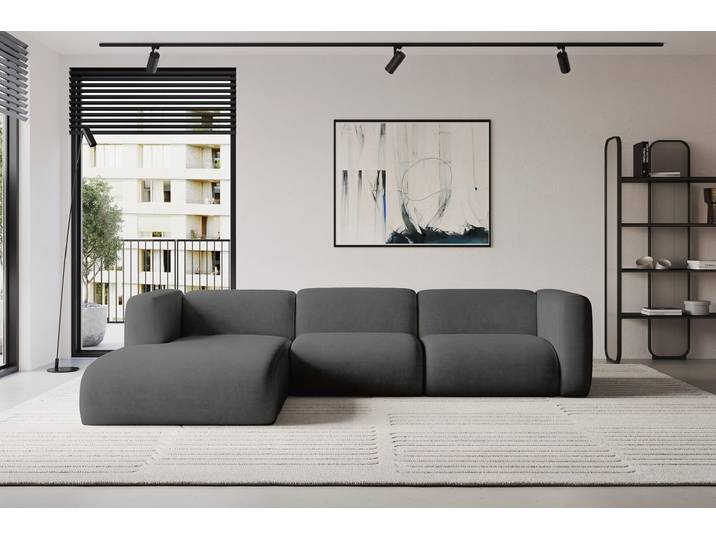 ALTDECOR Ecksofa - MIRA-L2 - 318x179x89 - Dunkelgrau - Corner Sofa Eckcouch Couch L-Form, links/rechts angeordnet