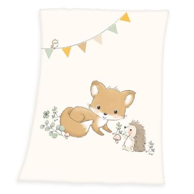 babybest® 1440214014 - Waldfreunde Microfaserflausch-Decke, 75 x 100 cm, 100% Polyester