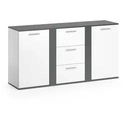 VICCO Sideboard NOVELLI Highboard weiß anthrazit Kommode Anrichte Schrank 2 Türen