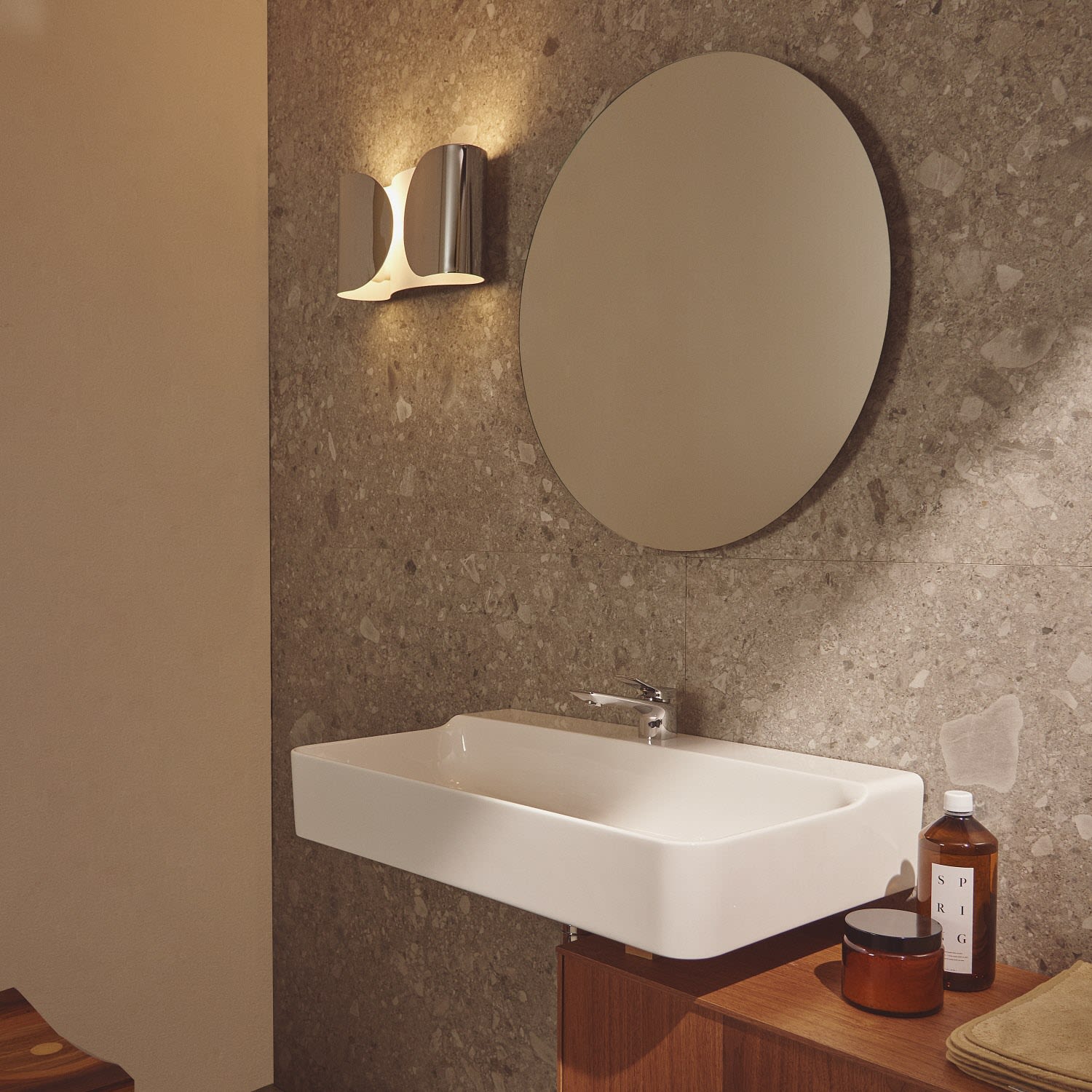 Ideal Standard Badspiegel rund 60 cm mit Ambientebeleuchtung in Aluminium-Optik