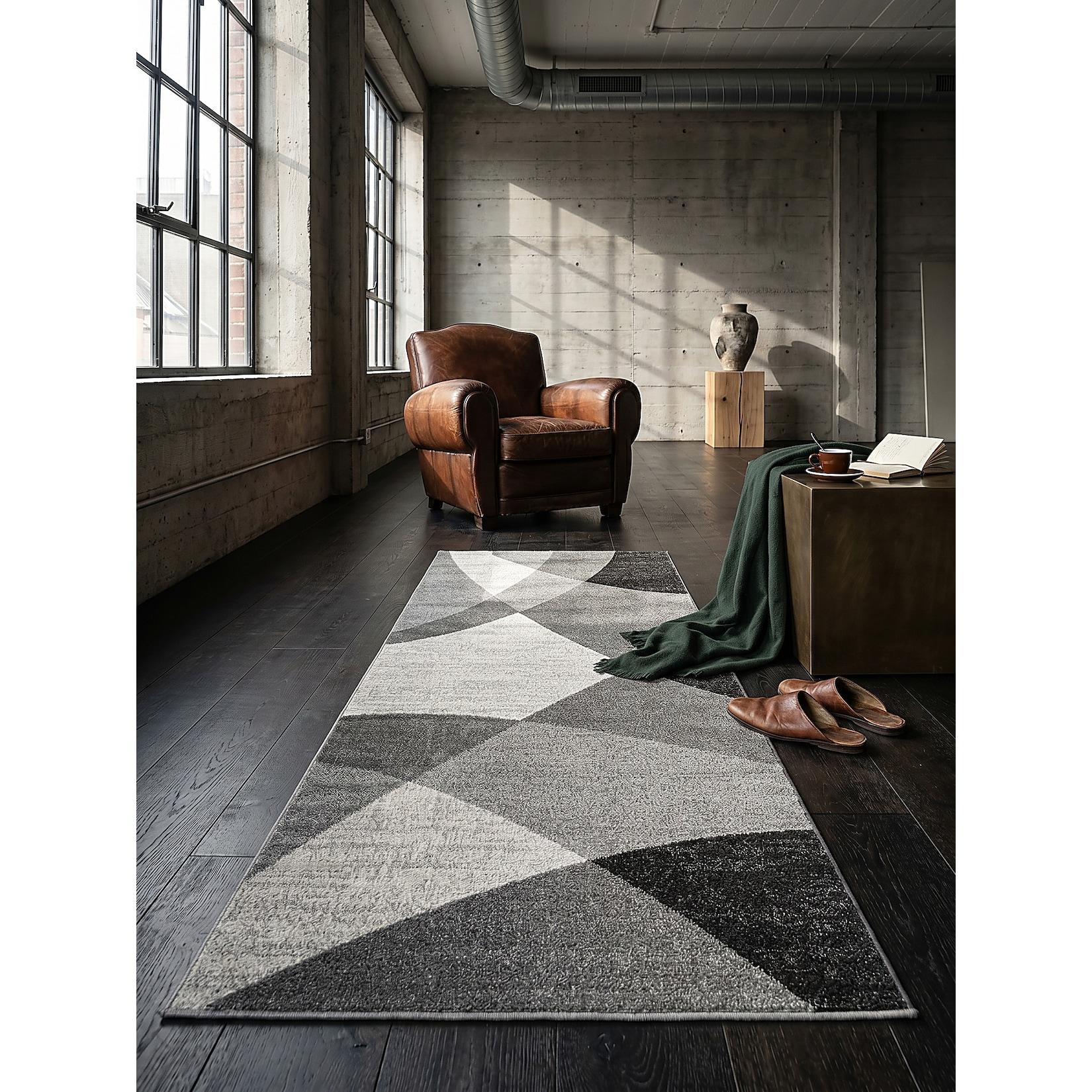 Niederflor-Läufer Pflegeleicht Grau 80x140 cm - THUR Kadima Design