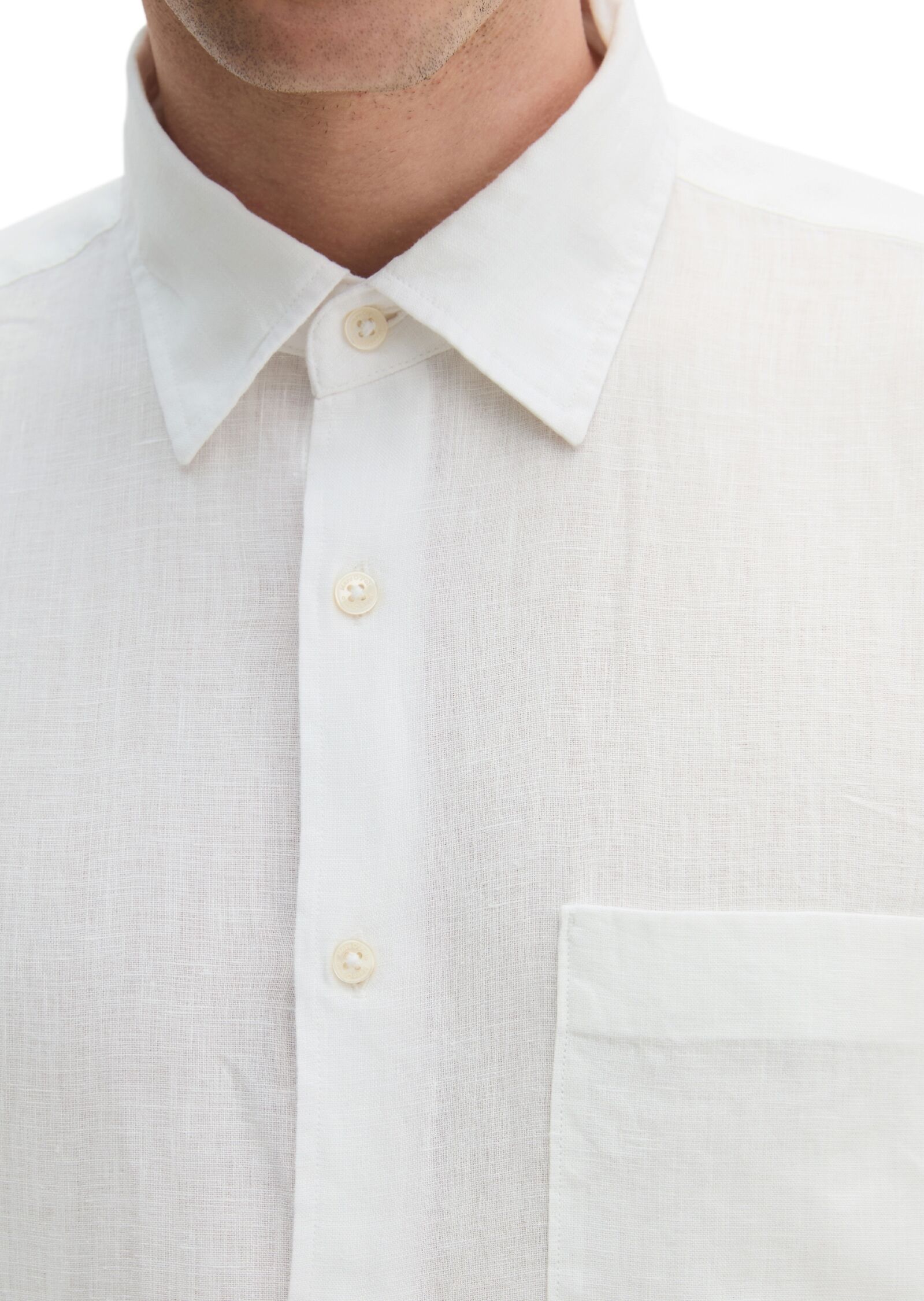 Marc O' Polo Leinenhemd MARC O'POLO, Herren, Gr. L, N-Gr, weiss (weiß), Web, Obermaterial: 100% Leinen, Manschette, Hemden Leinenhemd, im klassisch cleanen Look weiß L, N-Gr