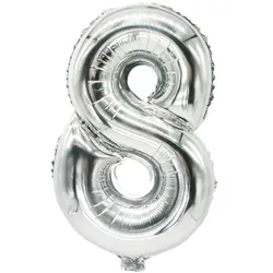 Papstar Folienluftballon »8« silber silber