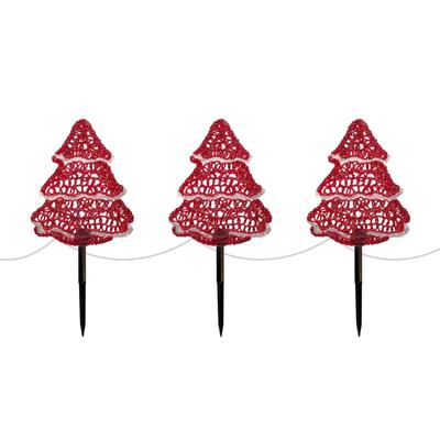 OTTO HOME LED Dekoobjekt "Acryl Leuchtstäbe GIVVEN", rot (rot, weiß), H: 44cm, 3 Stk., Tannenbaum, Leuchten, 3 Erdspieße a 10 LED's, Stab 44 cm, Batteriebetrieb