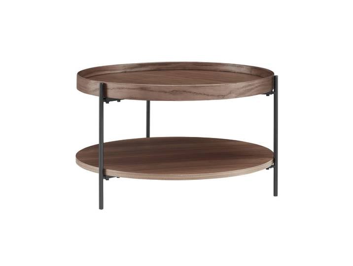 Livetastic Couchtisch, Walnuss, rund, rund, 39 cm, Wohnzimmer, Wohnzimmertische, Couchtische