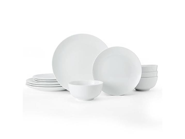 Mikasa MKCHALK12PC Krijt 12-delige porseleinen dinerset, wit