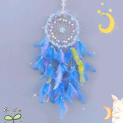 Inspire Essentials Handmade Dream Catcher Wind Chimes Boho Hanging Decor For Bedroom Car And Home blue