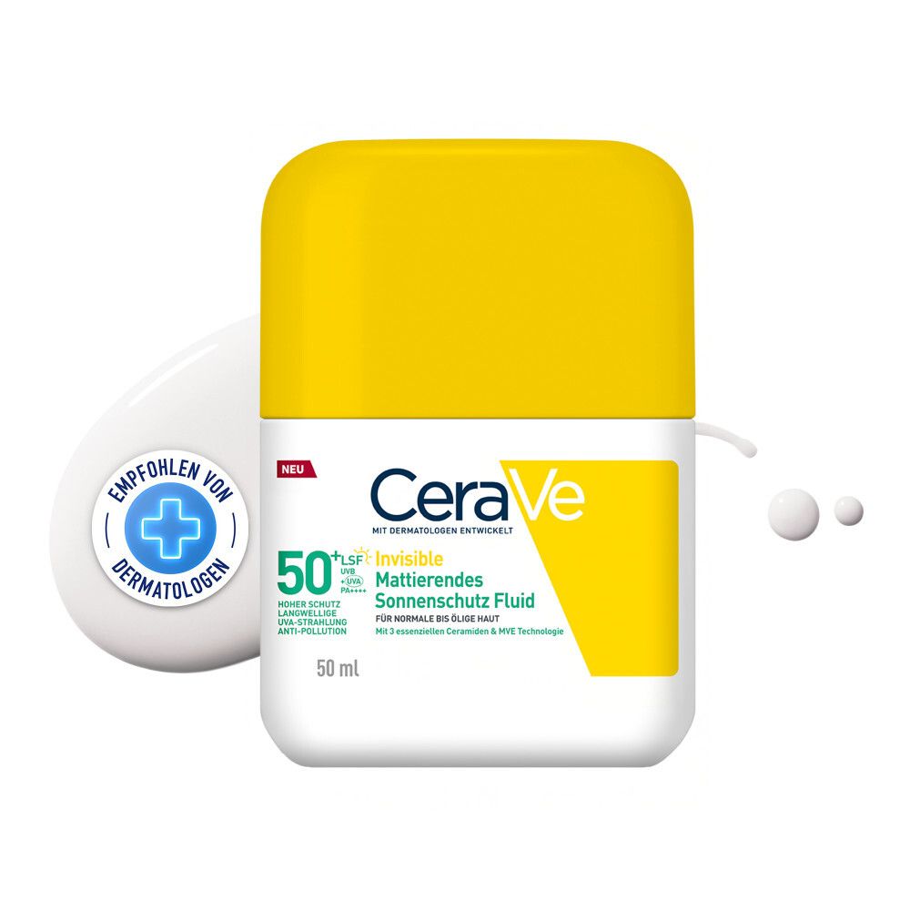 Cerave Sonnenschutz Fluid Invisi.mattier.SPF 50+ 50 ml Hautcreme