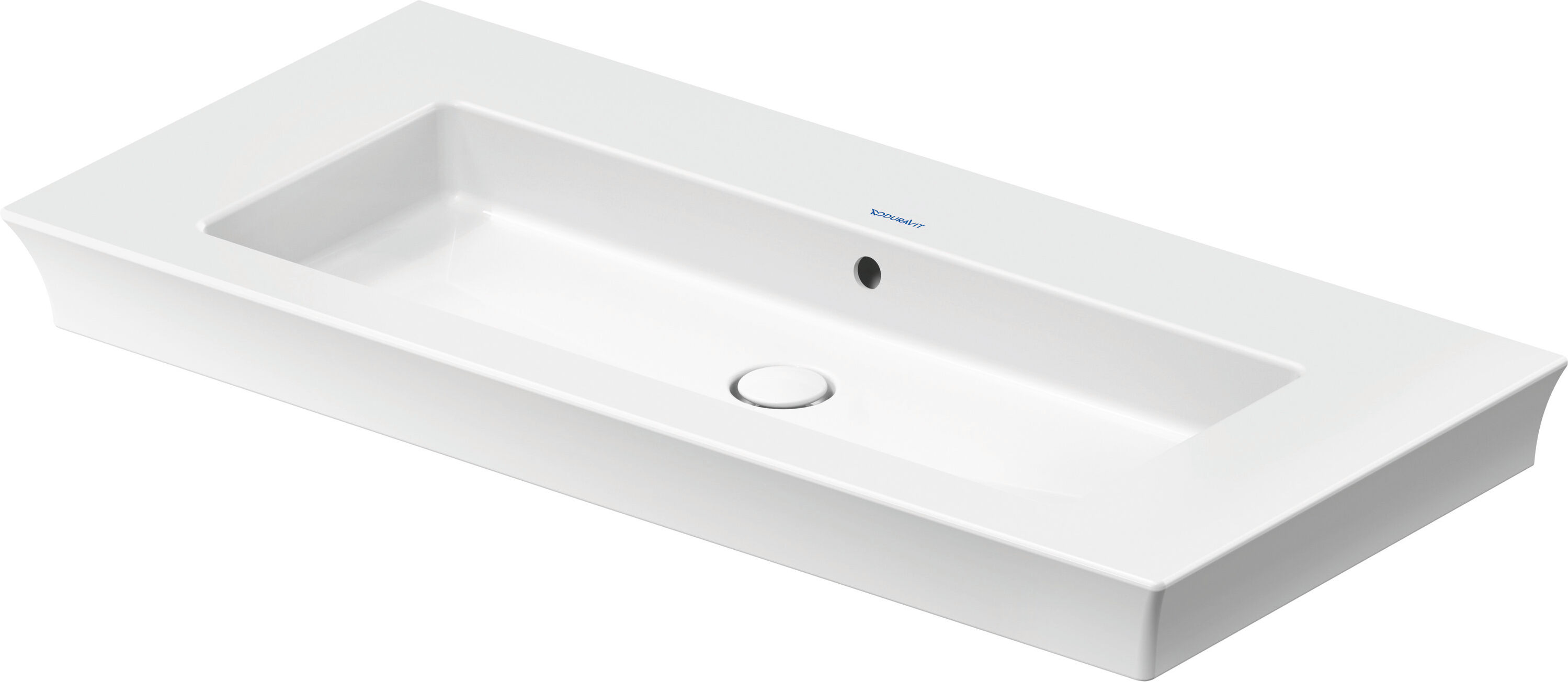 Duravit White Tulip meuble lavabo 23631000601 105,5 x 49 cm, sans trou pour robinetterie, blanc WonderGliss, avec trop-plein