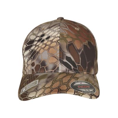 Flex Cap FLEXFIT "Flexfit Unisex Flexfit Kryptek Cap", Gr. S/M, braun (highlander), 100% Polyester, Caps