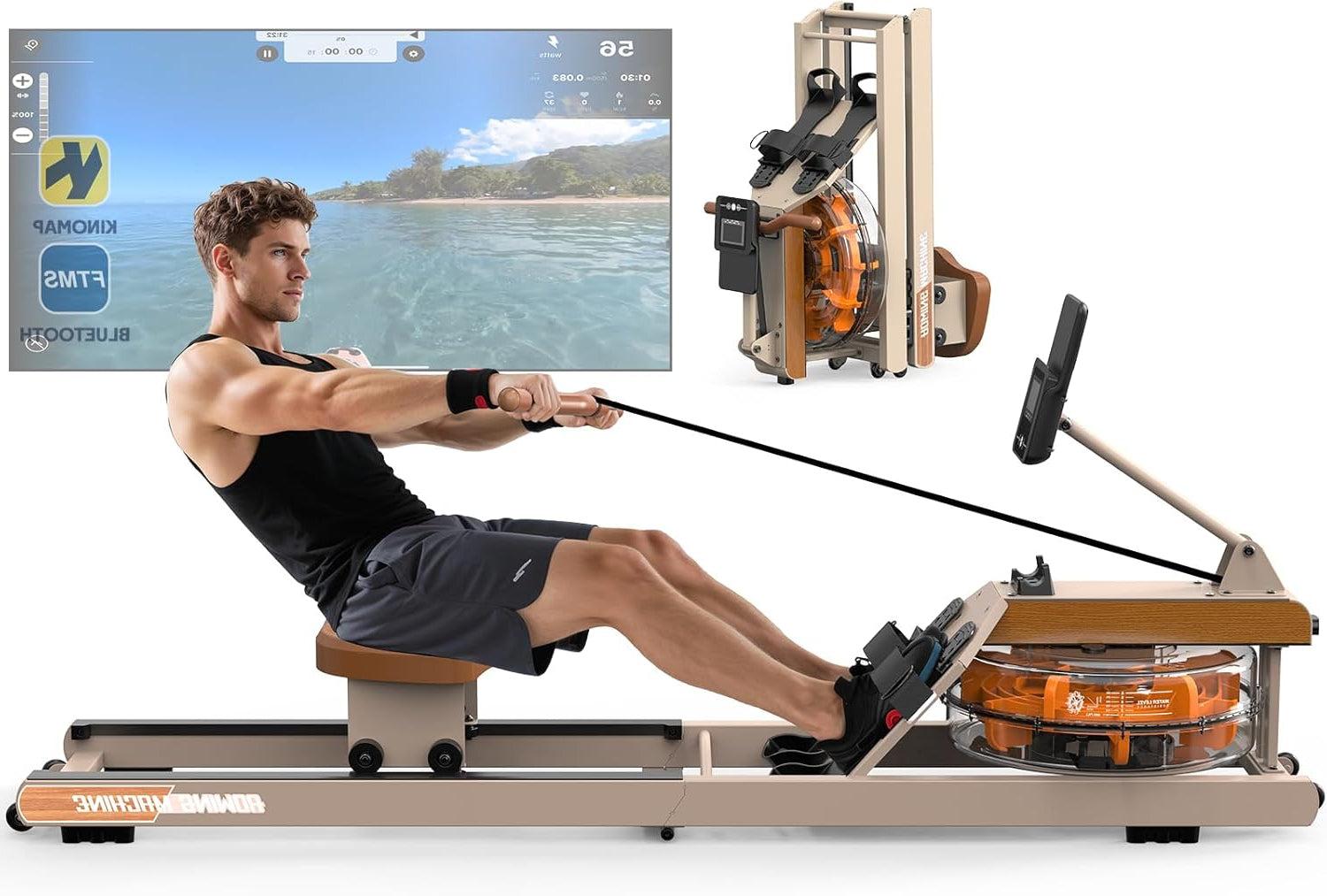 Rudermaschine - Rudertrainer - Fitnessgerät - Trainingsgerät - Klappbare Rudermaschine