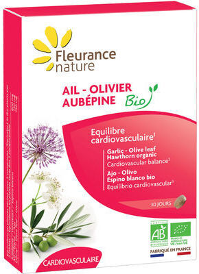 Fleurance Nature Organic White Hawthorn Olive Garlic 60 tablets
