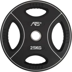 TRENDY SPORT ATS Premium Urethan Polyurethan-Hantelscheiben 50 mm schwarz 25 kg