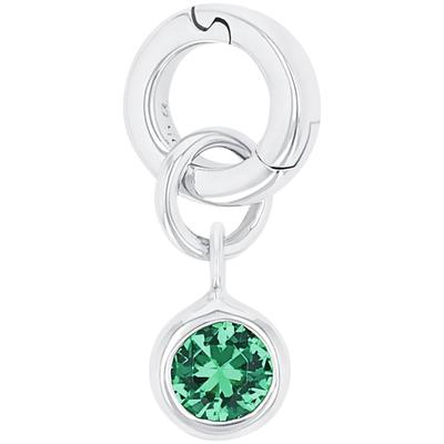 Charm-Einhänger AMOR "Geburtsstein", grün (silberfarben, smaragdgrün, smaragdgrün), Charms, Damen, Mai, Silber 925 (Sterlingsilber), mit Zirkonia (synth.) oder Stein (synth.)