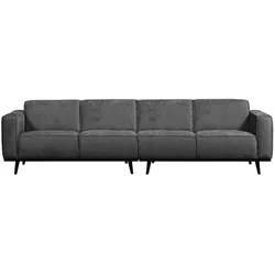 Sofa Statement aus Struktursamt, modern, dunkelgrau Mountain, 280 cm breit, elegante Textur