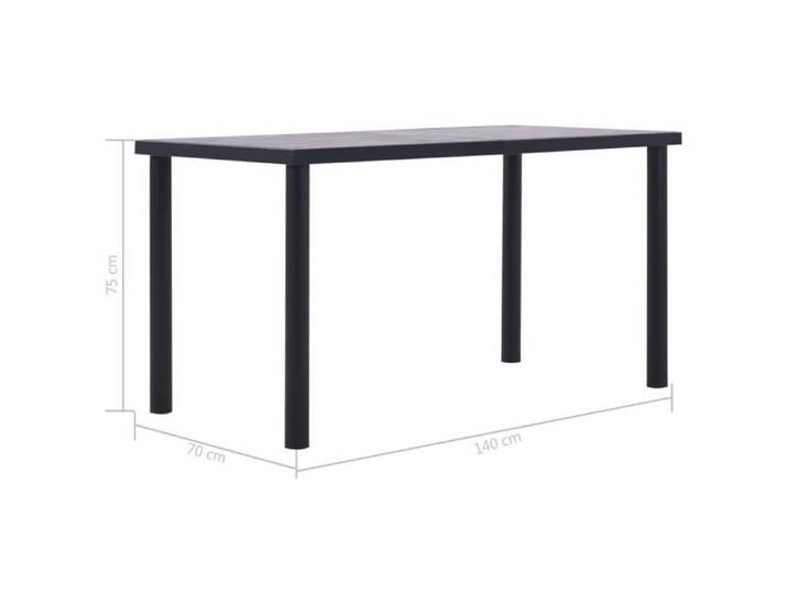 Table de salle à manger - KIMISS - Noir et gris béton - Rectangulaire - 6 places