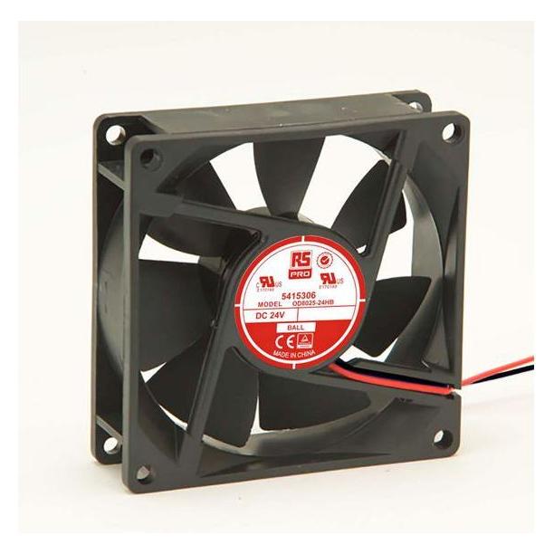 RS PRO Lüfter 80x80x25mm 24VDC 3,8W 68m³/h (80 mm) (5415306)