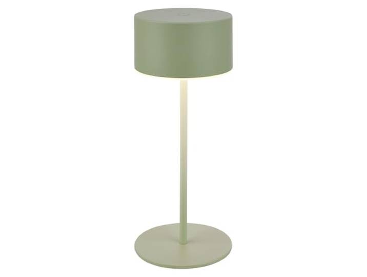 BRILONER - LED Tischlampe kabellos IP44 mit Lichtkante, Touch, dimmbar, Akku Tischleuchte, Nachttischlampe, Leselampe, LED Lampe, Outdoor, Touchlampe, Tischlampe Akku, 8 x 19 cm (DxH), Salbeigrün