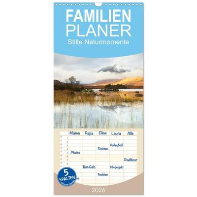 Familienplaner 2026 - Stille Naturmomente mit 5 Spalten (Wandkalender, 21 x 45 cm) CALVENDO