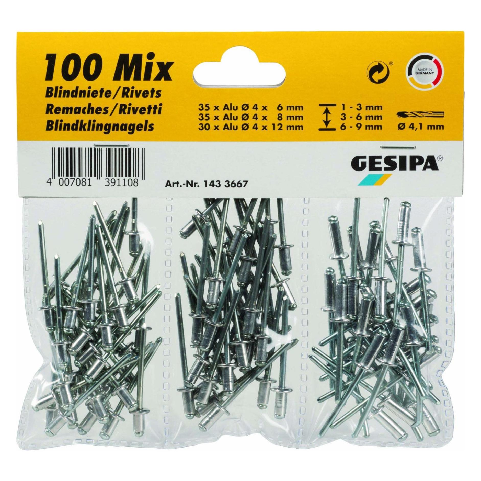 Gesipa Blindnietsortiment 100-tlg Alu (4007081391108)