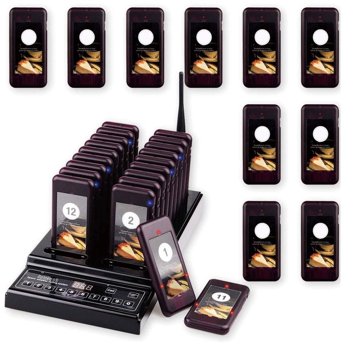 Funkrufsystem Restaurant Pager Gästerufsystem - 30 Pager - Reichweite 150 bis 200 m - Batterie 360 mAh - Für Restaurant und Café