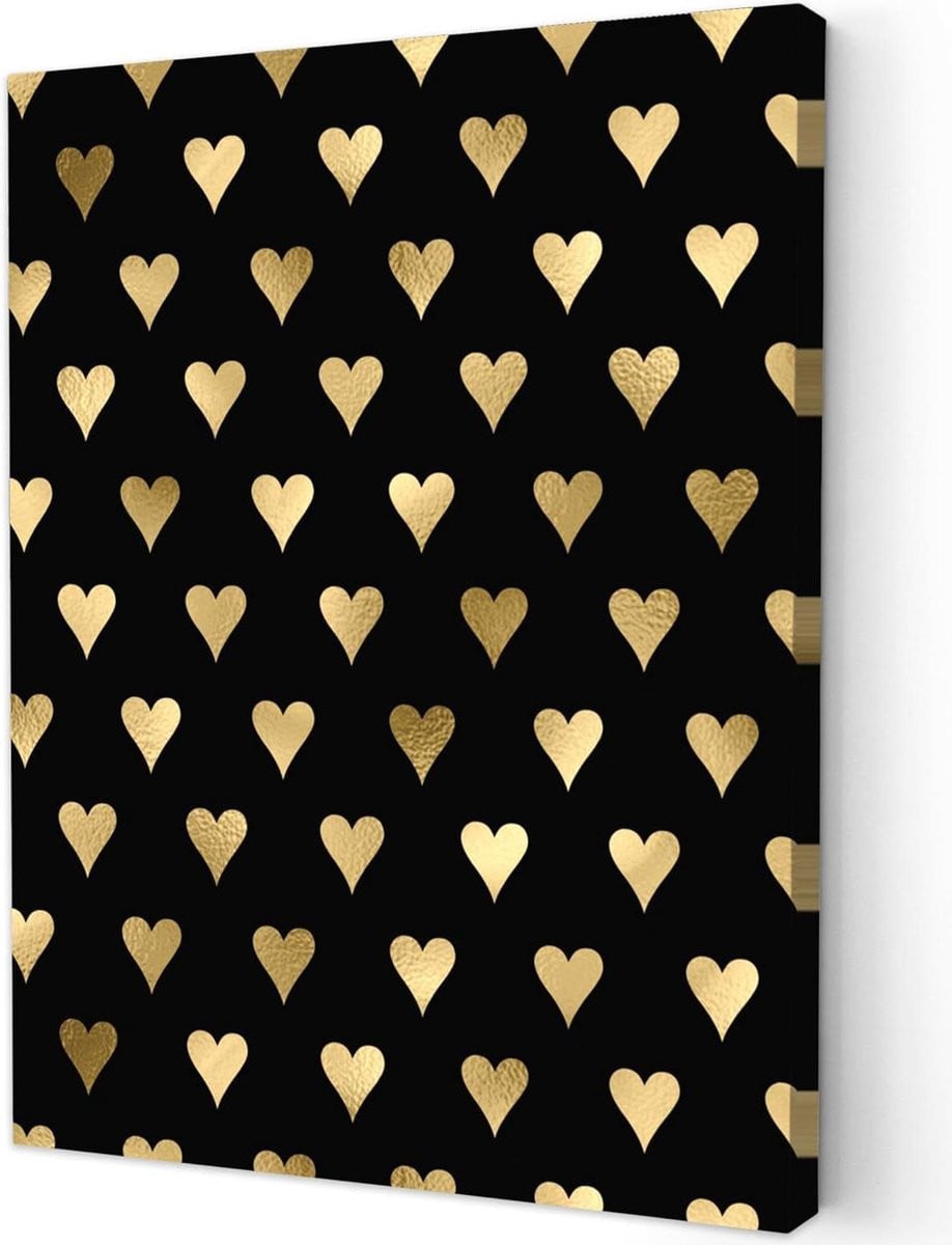 Canvas Schilderij Goud met Houten Frame - 50 x 70 cm