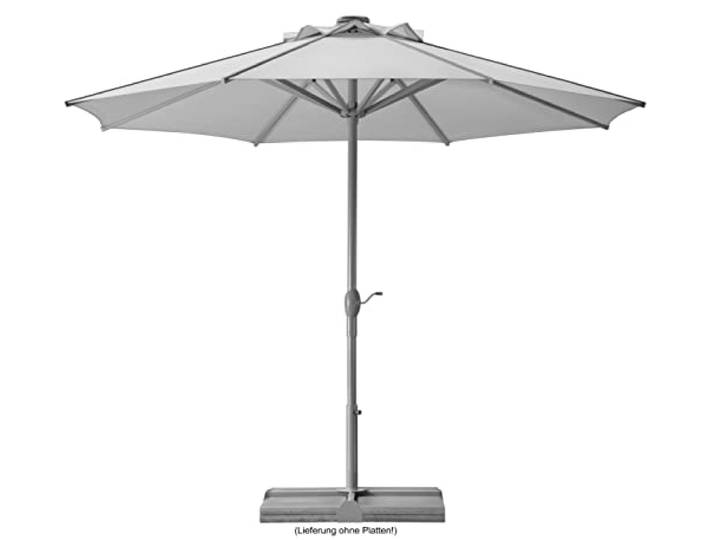 Schneider Sonnenschirm Rooftop, Silbergrau, 350 cm rund, 677-14, Gestell Aluminium, Bespannung Polyester, 25 kg