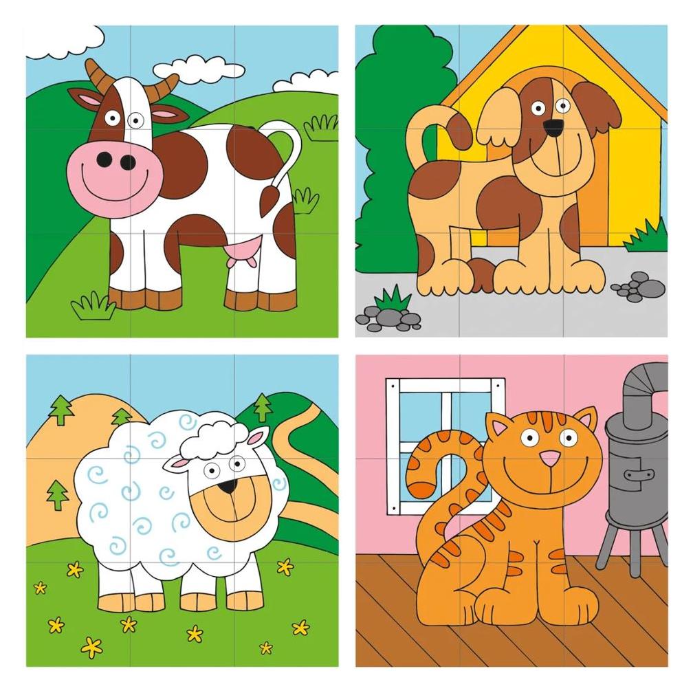 Woodyland Bilderwürfel Steck-Puzzle (93055)