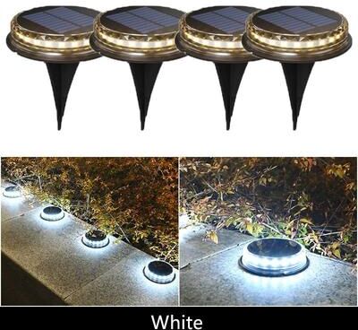 Uplift Picks Solar Disk Ground Lights For Safer Garden Pathway Lawn Patio Lighting white 1 Pc