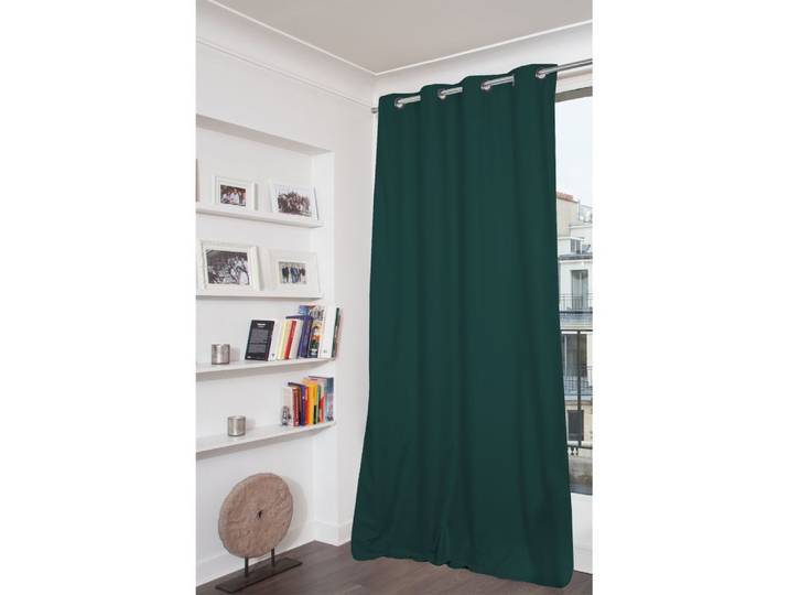 Rideau occultant total oeillets vert mc228 135lx250h