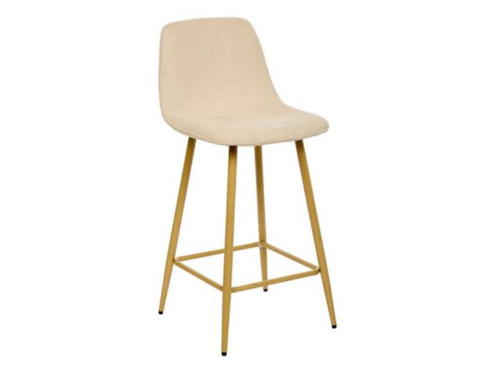 Tabouret de bar Roka beige pieds métal effet bois Atmosphera