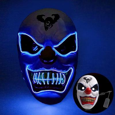 Halloween LED leuchtende Maske neue Party Rave Neon Maske Dekor Horror Clown leuchten Maske Maske Maskerade Club Cosplay Kostüm Requisiten