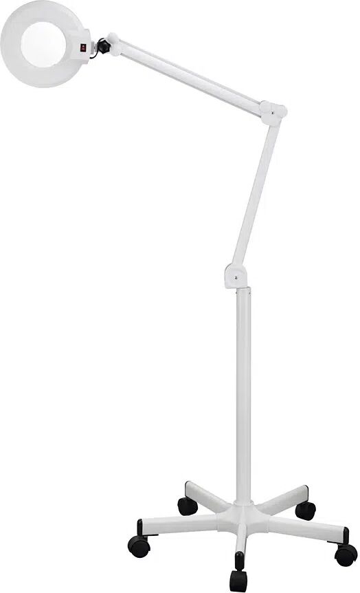 Weelko Lampada LED con Lente d’Ingrandimento 3 Diottrie, Braccio Articolato e Stativo a 5 Ruote CON STATIVO