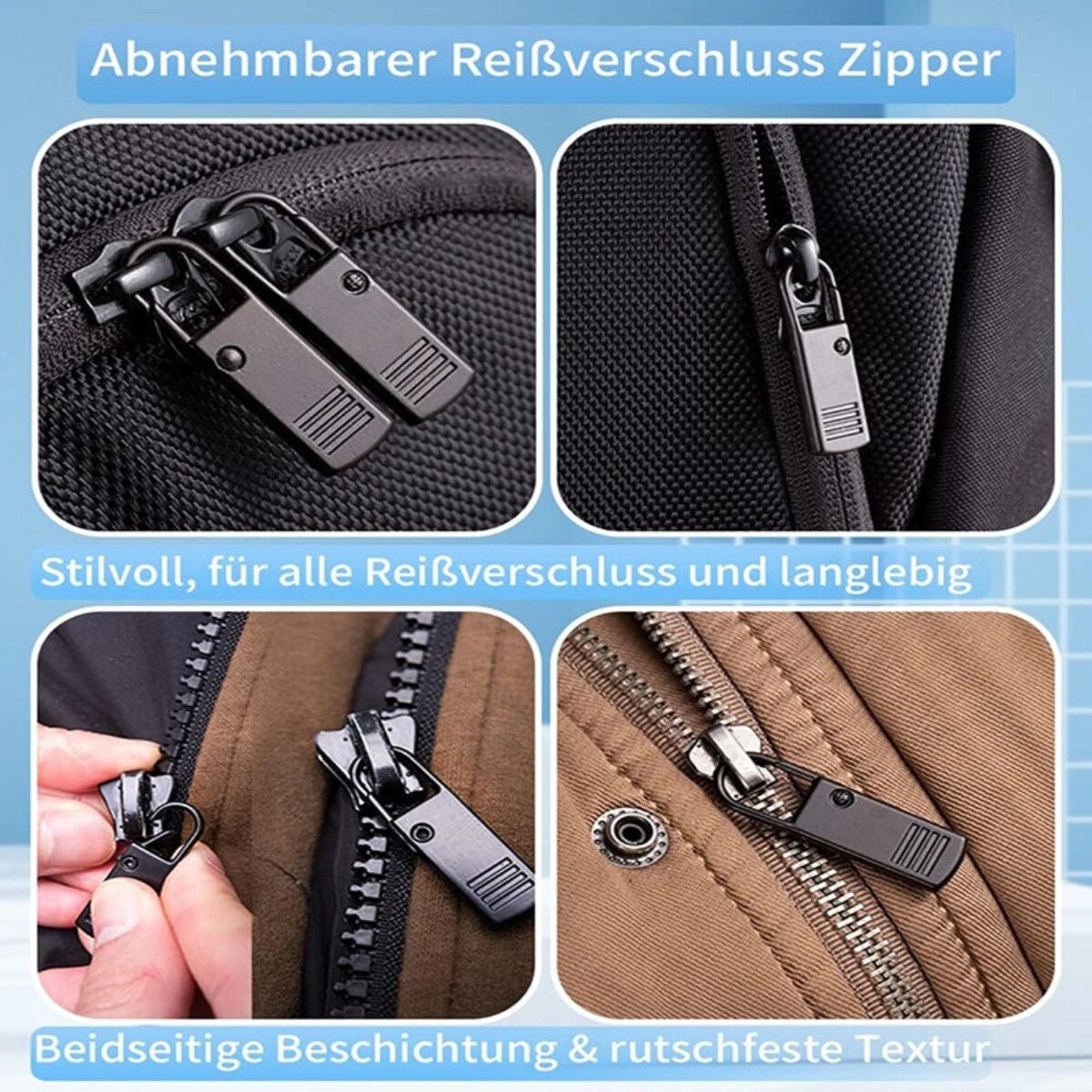 INF Ensemble de 20 attaches de fermeture éclair universelles, métal, fixation snap-on