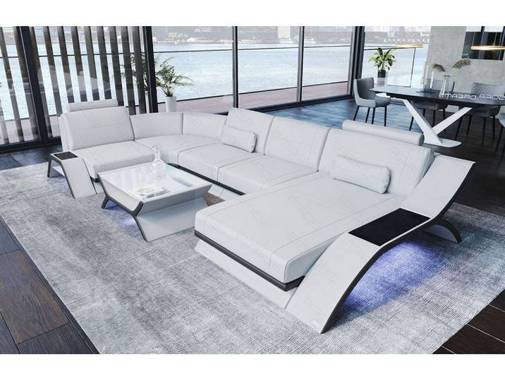 Designsofa Calabria U-Form aus Leder