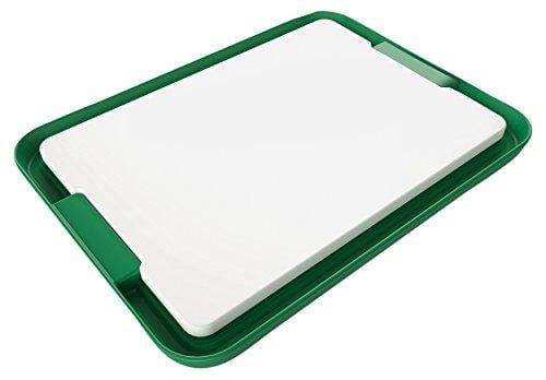 Dripio Snijplankenset met maatbekers, stapelbaar, groen, 2-delig