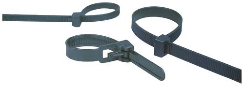 HELU 97636-100W 370x7,6 Kabelbinder 370mm 7.6mm Schwarz Lösbar 100St.