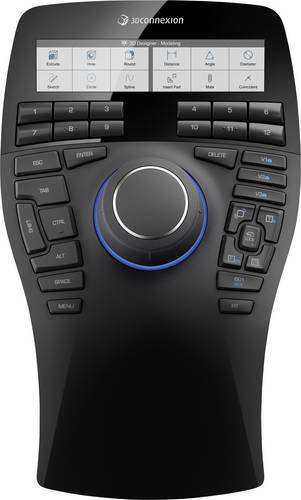 3Dconnexion SpaceMouse Enterprise 3D-Maus USB Schwarz 12 Tasten Display, Handballenauflage