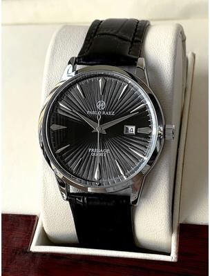 GlowBake Waterproof Calendar Leather Strap Men Watch, Business Watches Quartz Wristwatches, Elegant Daily Timepiece black