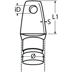 Rohrendstück, Lasche, A4, für Rohr 22x1,5mm