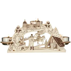 Saico, Weihnachtsfiguren, Original Schwibbogen mit 3 Teelichtern Drei Haselnüsse für Aschenbrödel