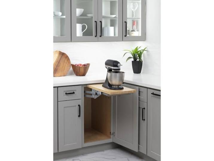 Hardware Resources Soft-Close-Mixer/Geräteheber, 20,4 kg, Feder mit Vollauszugsverriegelung, Edelstahl