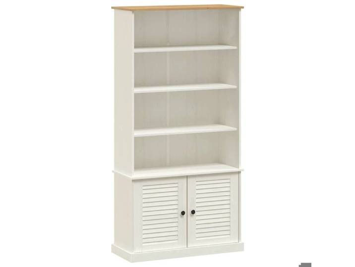 Réduction - Bibliothèque en bois，Meuble Étagère - VIGO blanc 85x35x170 cm - Bois massif de pin @59544