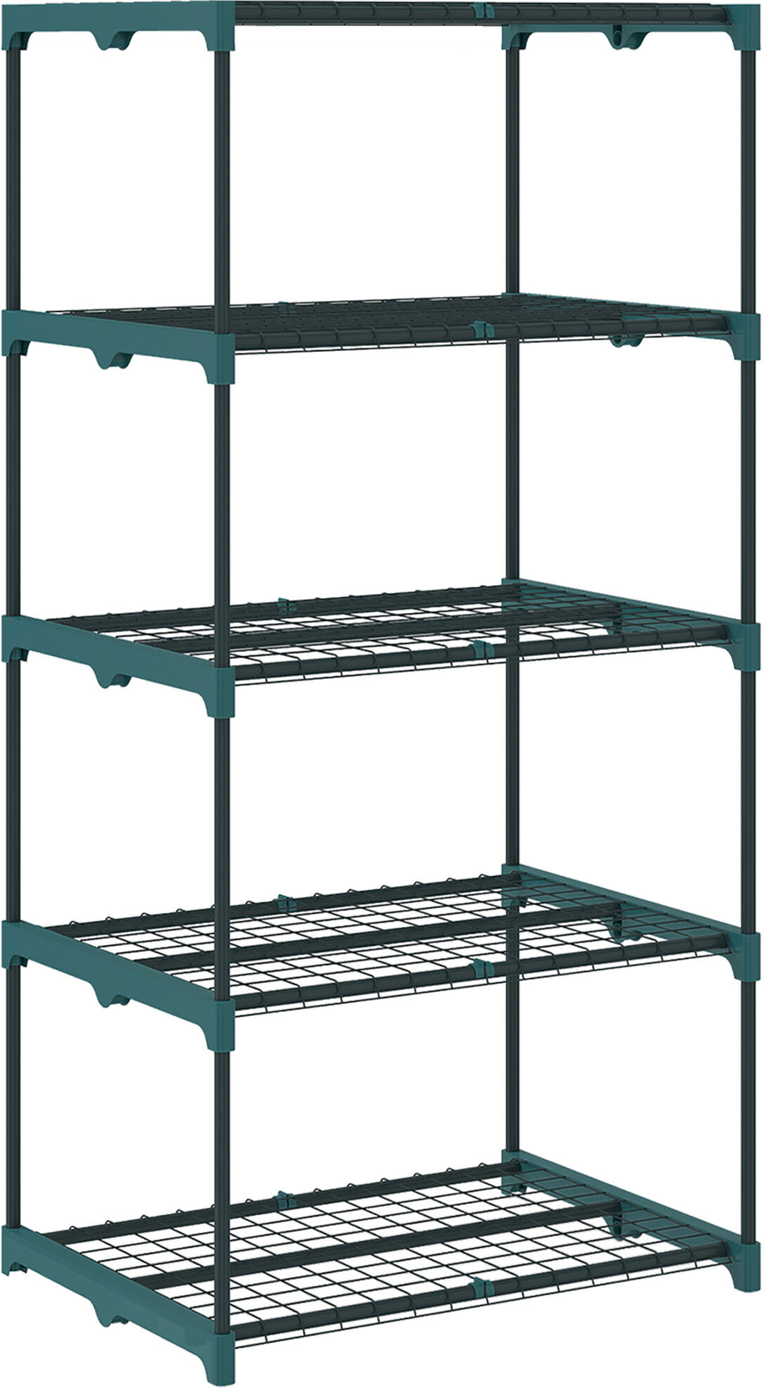 Outsunny Portapiante a 5 Livelli Aperti in Acciaio e Plastica, 67x49x138 cm, Verde Scuro   Aosom Italy